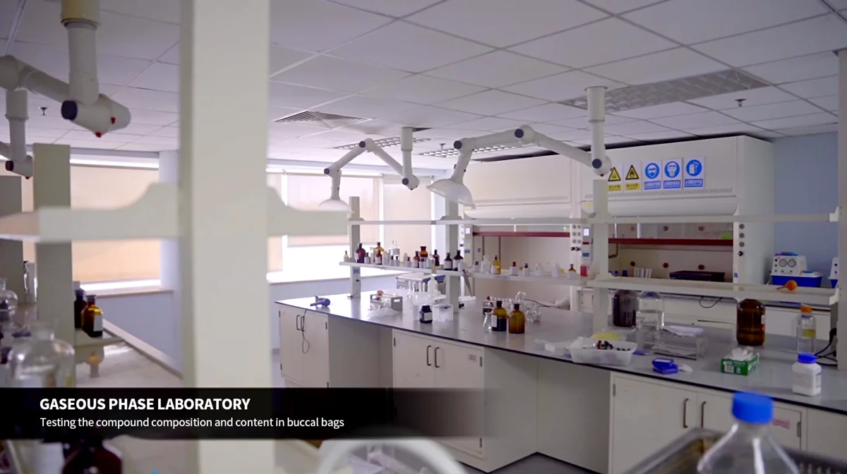 Analytical instruments arranged on laboratory benches