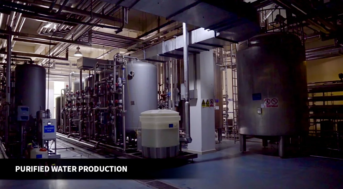 Tanks and pipework in the water-treatment installation